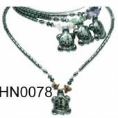 Assorted Colored Semi precious Chip Stone Beads Hematite Turtle Pendant Beads Stone Chain Choker Fashion Women Necklace